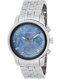 Michael Kors Jet Set Chronograph Blue Dial Silver Steel Strap Watch for Women - MK5021