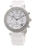 Michael Kors Parker White Dial White Ceramic Strap Watch for Women - MK5654