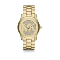 Michael Kors Runway Quartz Gold Dial Gold Steel Strap Watch For Women - MK5852