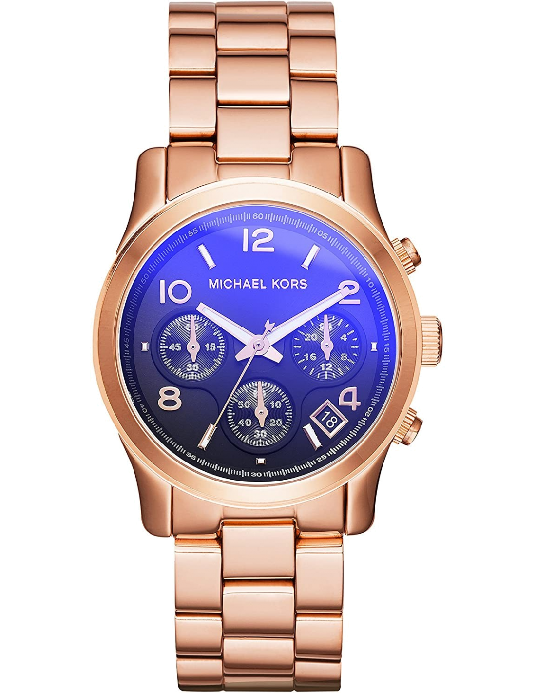 Michael Kors Runway Iridescent Dial Rose Gold Steel Strap Watch for Women - MK5940