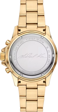 Michael Kors Everest Chronograph Blue Dial Gold Steel Strap Watch For Women - MK6971