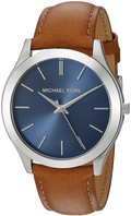 Michael Kors Slim Runway Analog Blue Dial Brown Leather Strap Watch For Men - MK8508