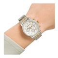 Michael Kors Ritz Chronograph White Dial Two Tone Steel Strap Watch for Women - MK5057
