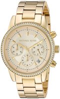 Michael Kors Ritz Gold Dial Gold Steel Strap Watch for Women - MK6356