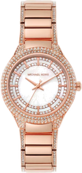 Michael Kors Sylvia Mother Of Pearl Dial Rose Gold Steel Strap Watch for Women - MK4656