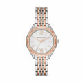 Michael Kors Mindy Three Hand White Dial Two Tone Steel Strap Watch For Women - MK7077