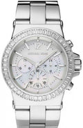 Michael Kors Dylan Glitz Chronograph White Dial Silver Steel Strap Watch For Women - MK5411