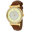 Michael Kors Catlin Champagne Dial Brown Leather Strap Watch for Women - MK2375