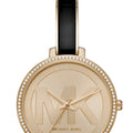 Michael Kors Jaryn Quartz Gold Dial Black Steel Strap Watch For Women - MK4544