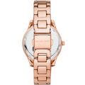 Michael Kors Lilane Three Hand Mother of Pearl White Dial Rose Gold Steel Strap Watch For Women - MK4557