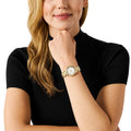 Michael Kors Sage Analog White Dial Gold Steel Strap Watch for Women - MK4822