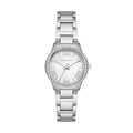 Michael Kors Sage Three-Hand Mother of Pearl White Dial Silver Steel Strap Watch for Women - MK4824