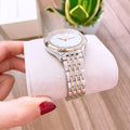 Michael Kors Mindy Three Hand White Dial Two Tone Steel Strap Watch For Women - MK7084