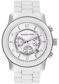 Michael Kors Oversize White Dial White Steel Strap Watch for Men - MK8108