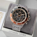 Michael Kors Bayville Chronograph Black Dial Silver Steel Strap Watch For Men - MK8725