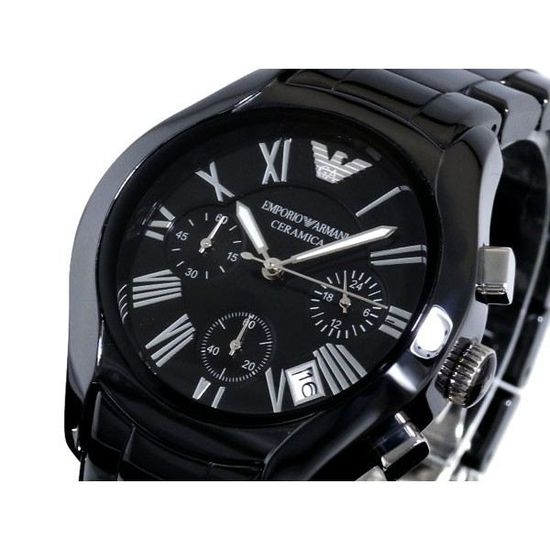 Emporio Armani Black Ceramic Dial Ceramic Strap Watch For Women - AR1401