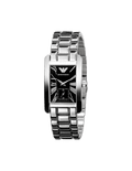 Emporio Armani Classic Black Dial Silver Stainless Steel Watch For Women - AR0157