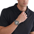 Michael Kors Lennox Chronograph Quartz Grey Dial Grey Steel Strap Watch For Men - MK9102