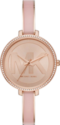 Michael Kors Jaryn Analog Rose Gold Dial Pink Steel Strap Watch For Women - MK4545
