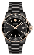 Movado 800 Series Black Dial Black Steel Strap Watch For Men - 2600162