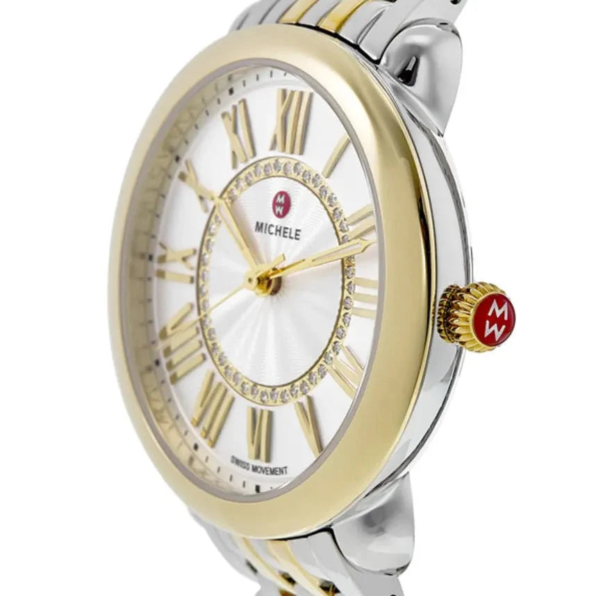 Michele Serein Mother of Pearl Dial Two Tone Steel Strap Watch for Women - MWW21B000015