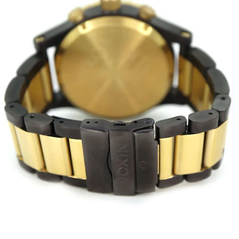 Nixon 51-30 Chrono Black Dial Two Tone Steel Strap Watch for Men - A083-595