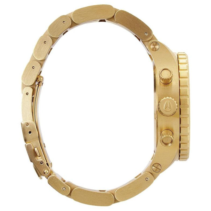 Nixon 42-20 Chrono Gold Dial Gold Steel Strap Watch for Men - A037-502