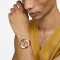 Swarovski Octea Lux Chrono Brown Gold Dial Brown Leather Strap Watch for Women - 5632260