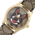 Gucci G-Timeless Brown Dial Brown Leather Strap Unisex Watch - YA1264057