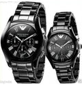 Emporio Armani Black Ceramic Dial Ceramic Strap Watch For Women - AR1401