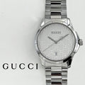 Gucci G Timeless Quartz Silver Dial Silver Steel Strap Watch For Women - YA126459