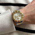 Guess Sunray Multifunction Silver Dial Two Tone Steel Strap Watch for Women - GW0616L2