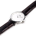 Daniel Wellington York White Dial Brown Leather Strap Watch For Women - DW00100069
