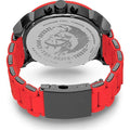 Diesel Mr Daddy 2.0 Chronograph Black Dial Red Silicone Strap Watch For Men - DZ7370