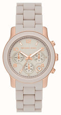 Michael Kors Runway Chronograph Grey Dial Grey Silicone Strap Watch For Women - MK7386