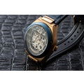 Maserati Triconic Skeleton Black Dial Blue Leather Strap Watch For Men - R8821139001