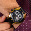 Maserati Traguardo Chronograph Black Dial Black Leather Strap Watch For Men - R8871612033