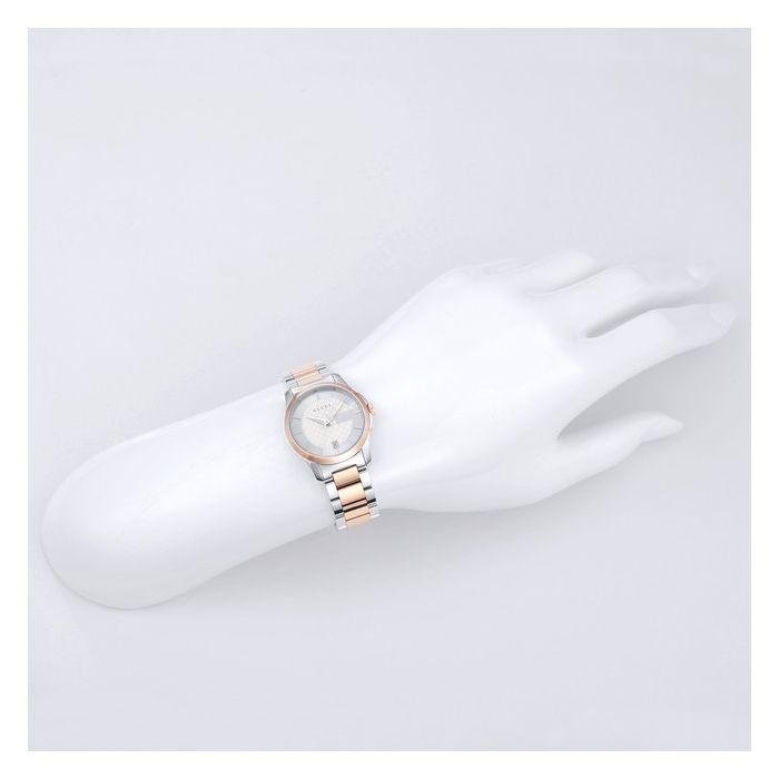 Gucci G Timeless Silver Dial Two Tone Steel Strap Watch For Women - YA126528