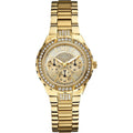 Guess Viva Diamonds Gold Dial Gold Steel Strap Watch for Women - W0111L2