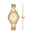 Michael Kors Lauryn Quartz Mother of Pearl Gold Dial Gold Steel Strap Watch For Women - MK4490