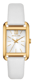 Michael Kors Petite Quartz White Dial White Leather Strap Watch for Women - MKO1059