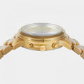 Michael Kors Runway Chronograph Analog Gold Dial Gold Steel Strap Watch for Women - MK7452