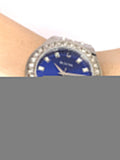 Bulova Phantom Baguette Crystal Blue Dial Silver Steel Strap Watch for Men - 96A254