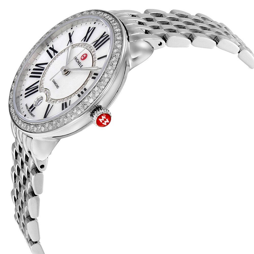 Michele Serein Mother of Pearl Dial Silver Steel Strap Watch for Women - MWW21B000030
