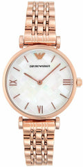 Emporio Armani Mother of Pearl Dial Rose Gold Steel Strap Watch For Women - AR11110