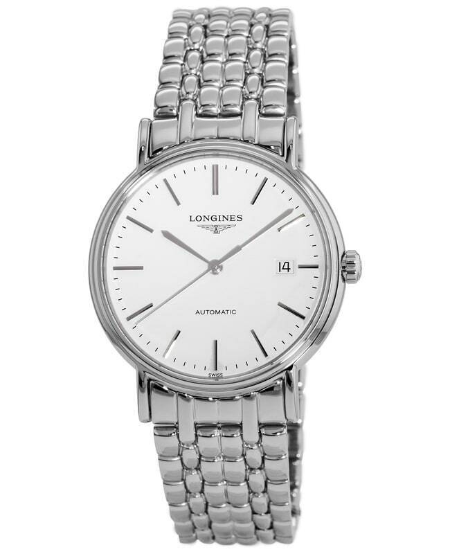 Longines Presence Automatic White Dial Silver Steel Strap Watch for Men - L4.921.4.12.6
