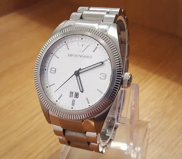 Emporio Armani Classic Silver Dial Silver Steel Strap Watch for Men - AR5894