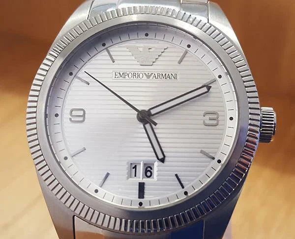 Emporio Armani Classic Silver Dial Silver Steel Strap Watch for Men - AR5894