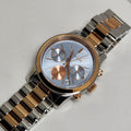 Michael Kors Runway Chronograph Blue Dial Two Tone Steel Strap Watch For Women - MK6166