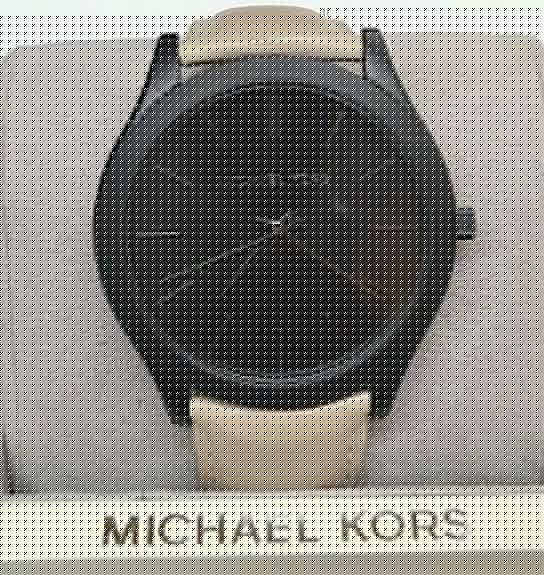 Michael Kors Slim Runway Black Dial Beige Leather Strap Watch For Men - MK8510